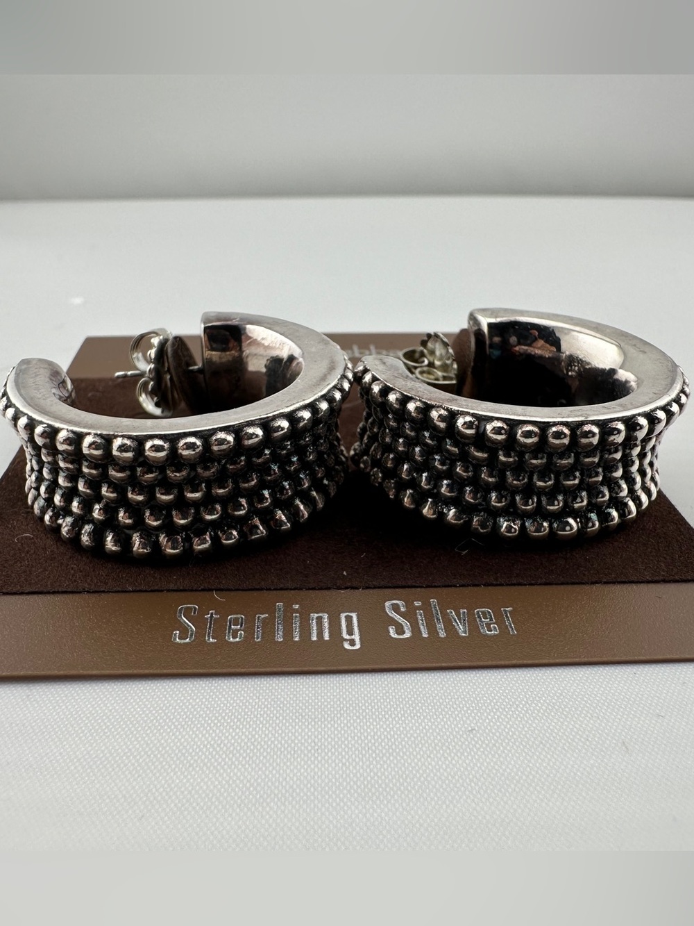 Simon Sebbag Sterling Silver Textured Hoop Earrings
